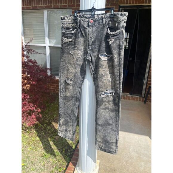 Jordan Craig Legacy Edition Artisan Series Men Straight Jeans 36/32 Gray Tie Dye - Picture 1 of 16